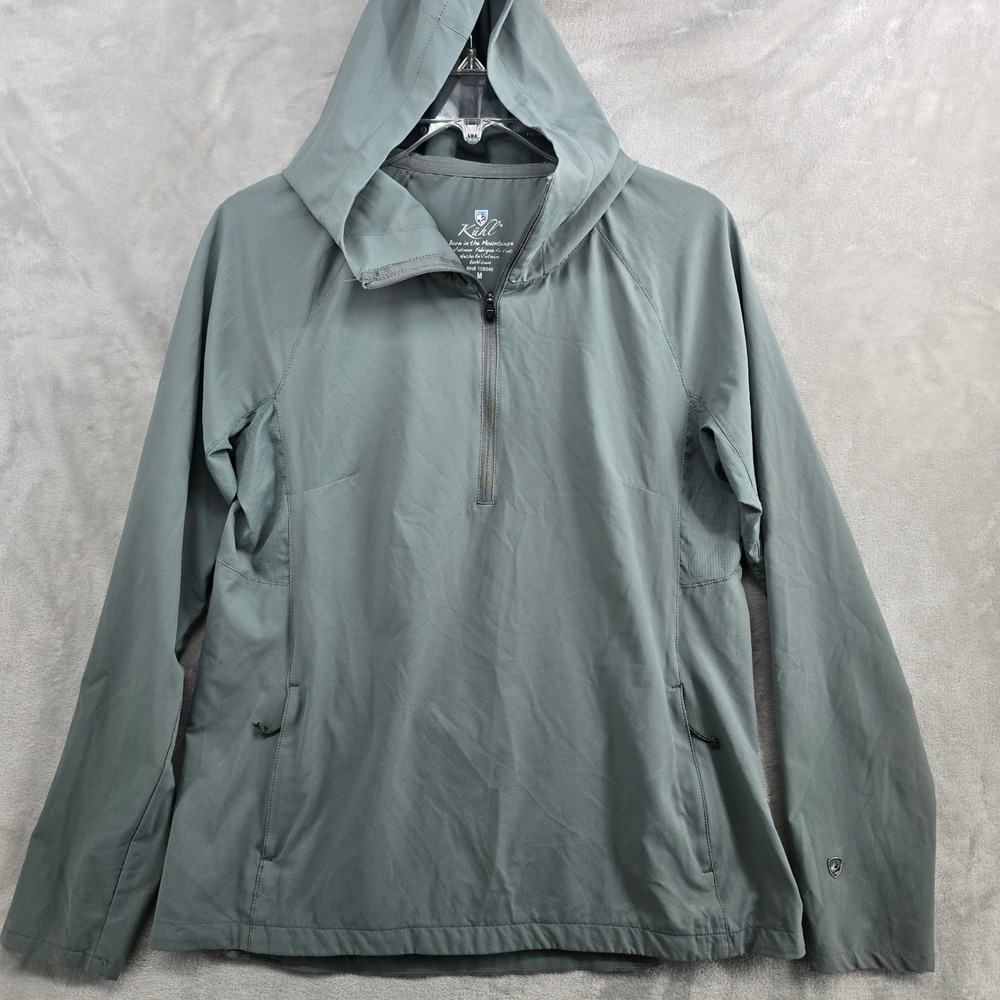 Kuhl Womens Gray Quarter Zip Hooded Pullover Jacket Size Medium